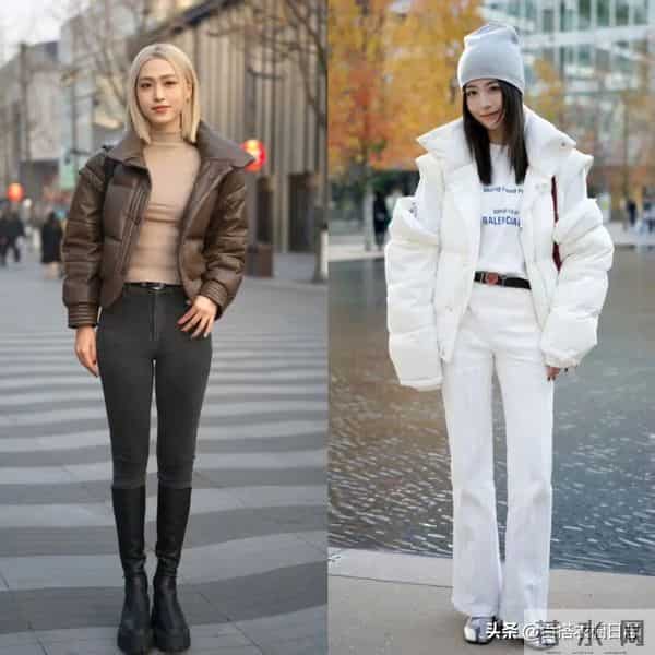 穿羽绒服，裤子该选“小脚”还是“阔腿”？看杭州、上海街拍就懂