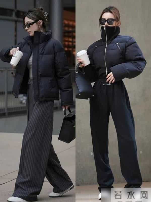 立冬后才发现：时尚是个轮回，阔腿裤+短羽绒真的太美了！