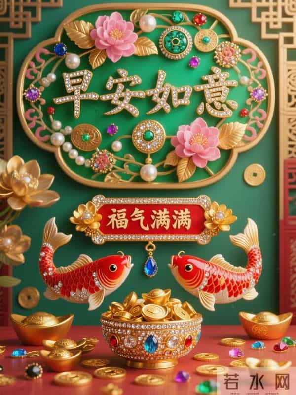 中式祥瑞,早安启福运