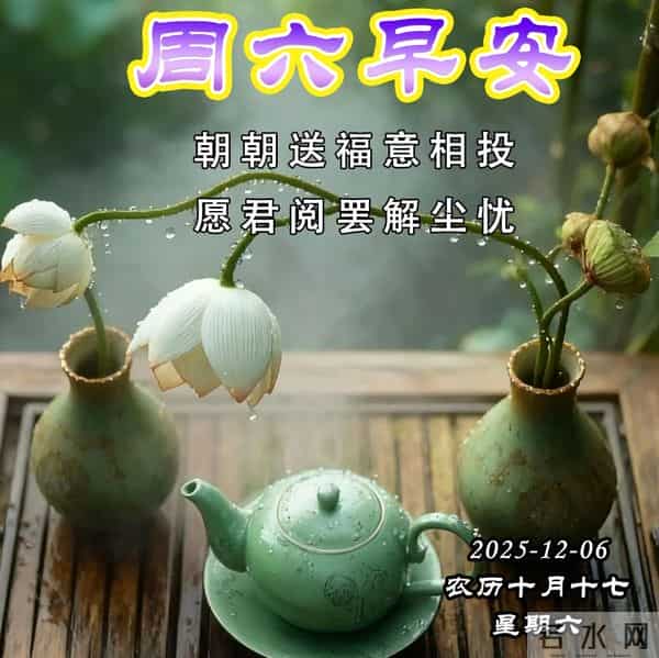 周六早安问候美图-三餐味美酣眠久，康健喜乐伴春秋