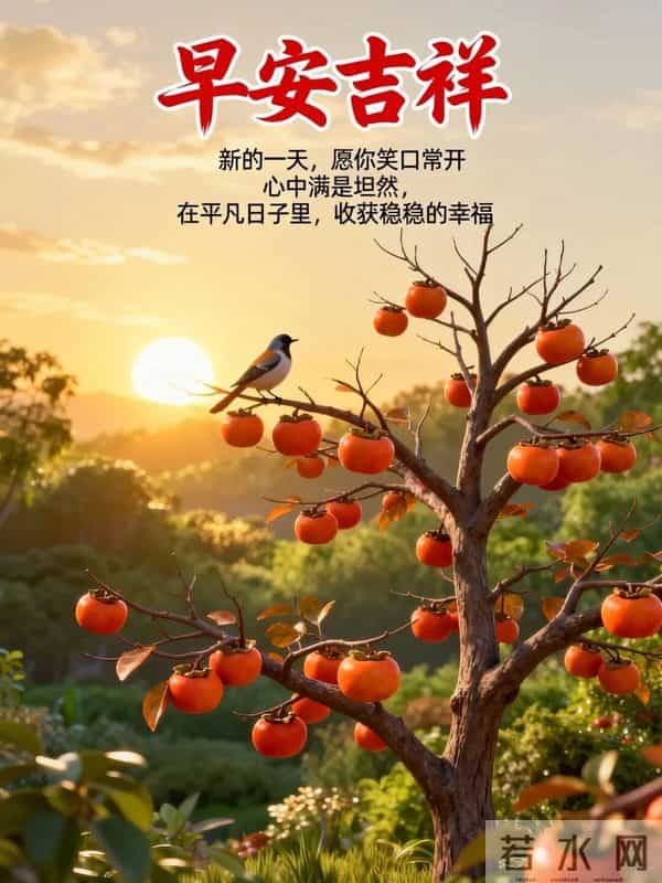 一醒来就有好心情； 一出门就有好运气。 愿你一整天都顺心如意