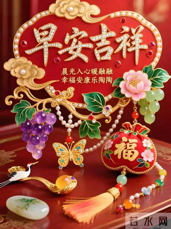 中式祥瑞,早安启福运