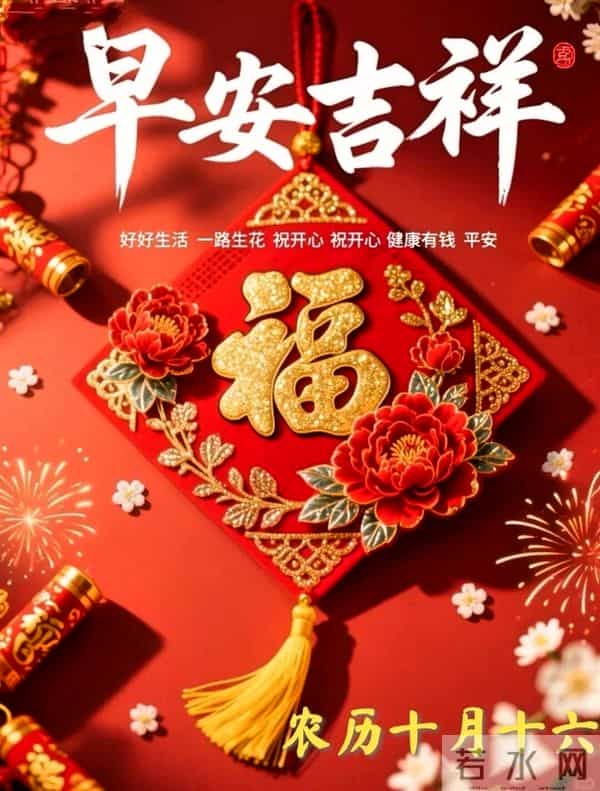 农历十月十六早安祝福,愿六六大顺伴朝夕,好运连连绕身旁~