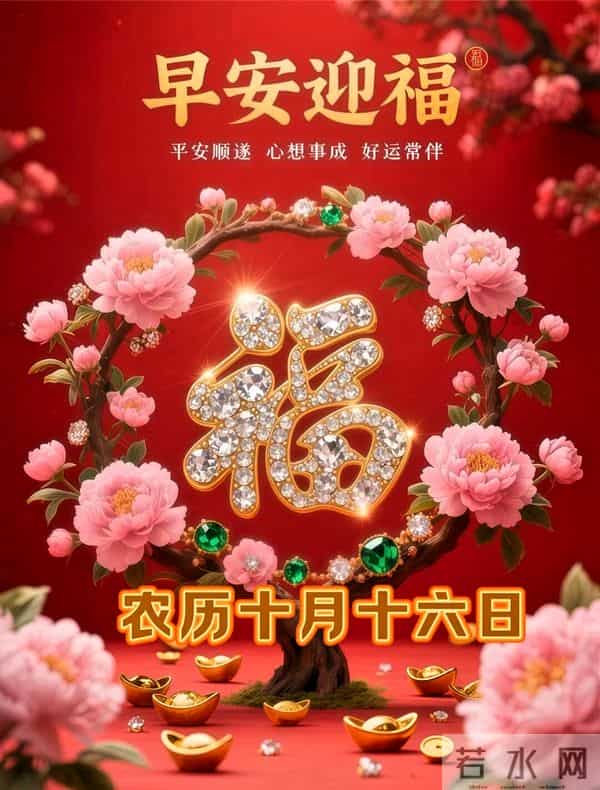 农历十月十六早安祝福,愿六六大顺伴朝夕,好运连连绕身旁~