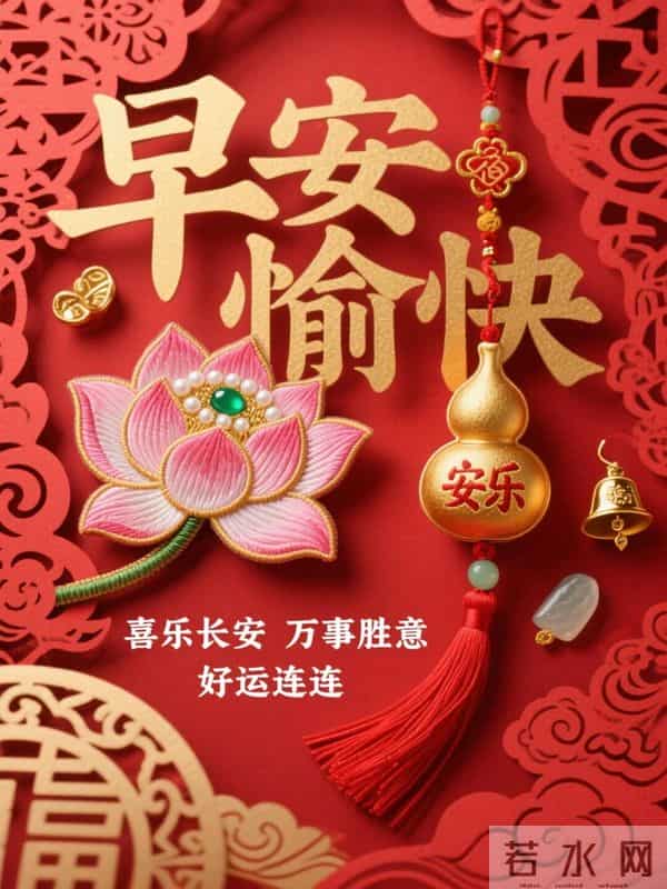 中式祥瑞,早安启福运