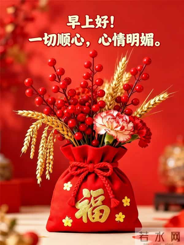 冬日晨光暖，福气踏雪来～ 事事顺意不添愁，一顺百顺福满怀，早安