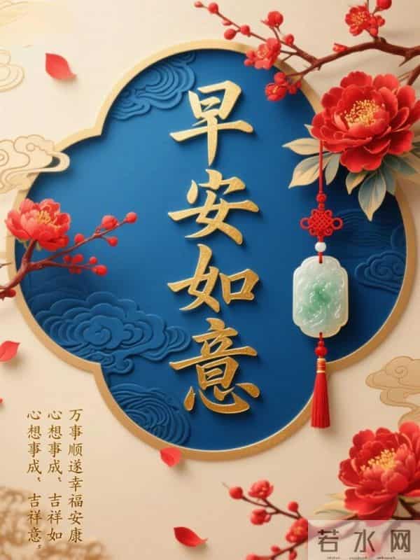 中式祥瑞,早安启福运