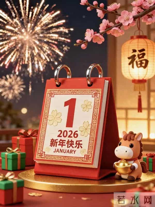 2026元旦来咯!愿你似欢快溪流,奔赴热爱,收获美好,喜乐永相随