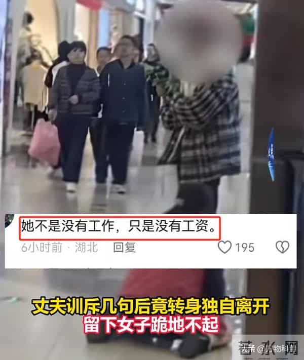 女子商场向丈夫下跪后续：原因曝光 为买299羽绒服 网友：自作自受