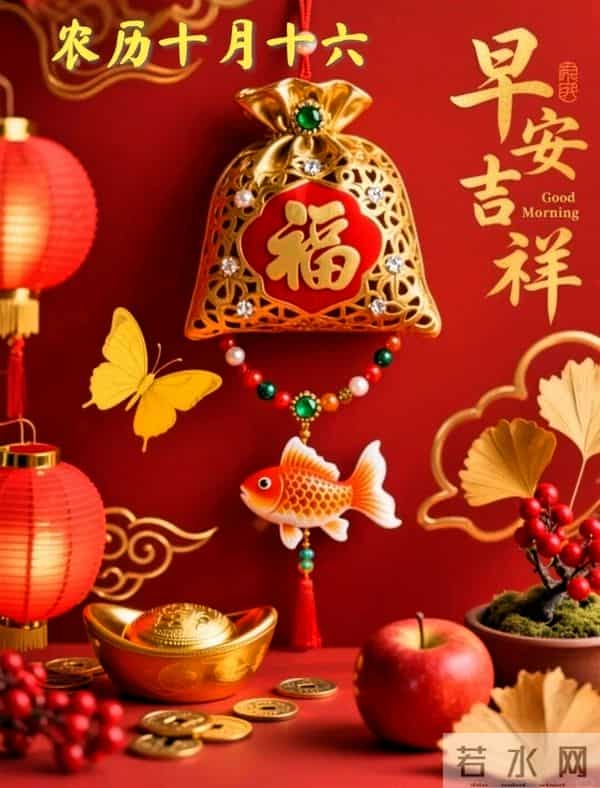 农历十月十六早安祝福,愿六六大顺伴朝夕,好运连连绕身旁~