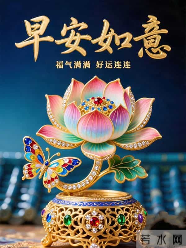 中式祥瑞,早安启福运