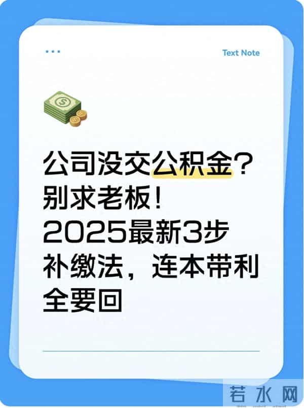 公司没交公积金?别求老板!2025最新3步补缴法,连本带利全要回