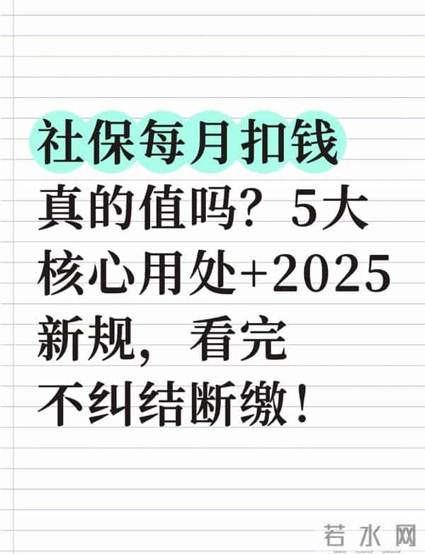 社保每月扣钱真的值吗?5大核心用处+2025新规,看完不纠结断缴!
