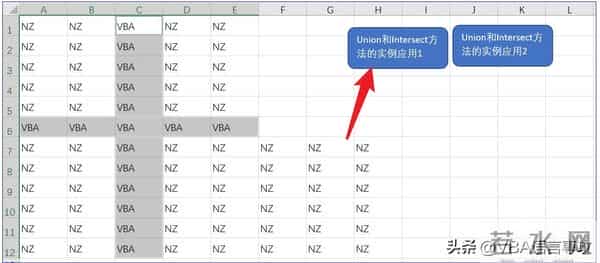 VBA之Excel应用第十节:用Union和Intersect方法获得单元格区域