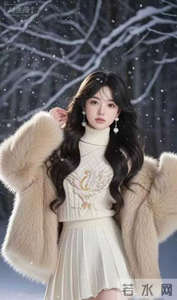 冬季穿搭 毛绒外套内搭连衣裙太美了