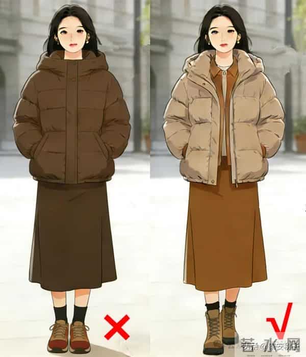 这个冬天“羽绒服+裙子”太好看!修身减龄,女人味十足