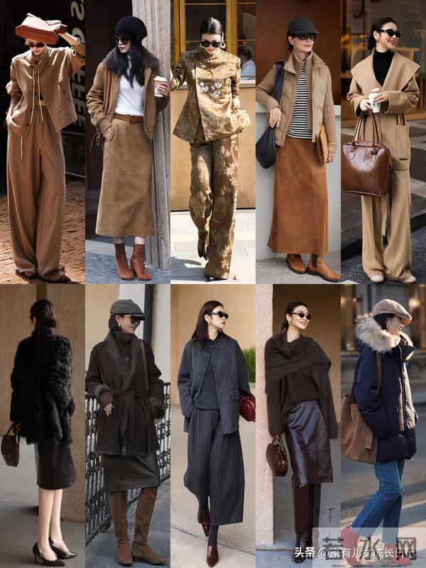 秋冬“巧克力棕穿搭”太绝了！麂皮大衣+长靴，高级感焊在身上
