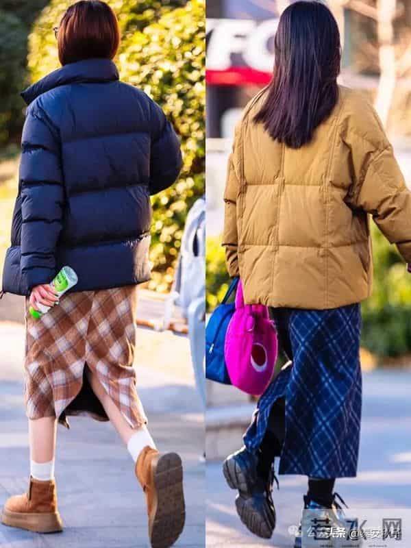 这个冬天“羽绒服+裙子”太好看!修身减龄,女人味十足