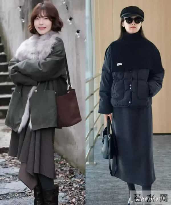 “短外套+裙子”=今年冬天的王炸组合，这样穿高级又洋气，美爆了