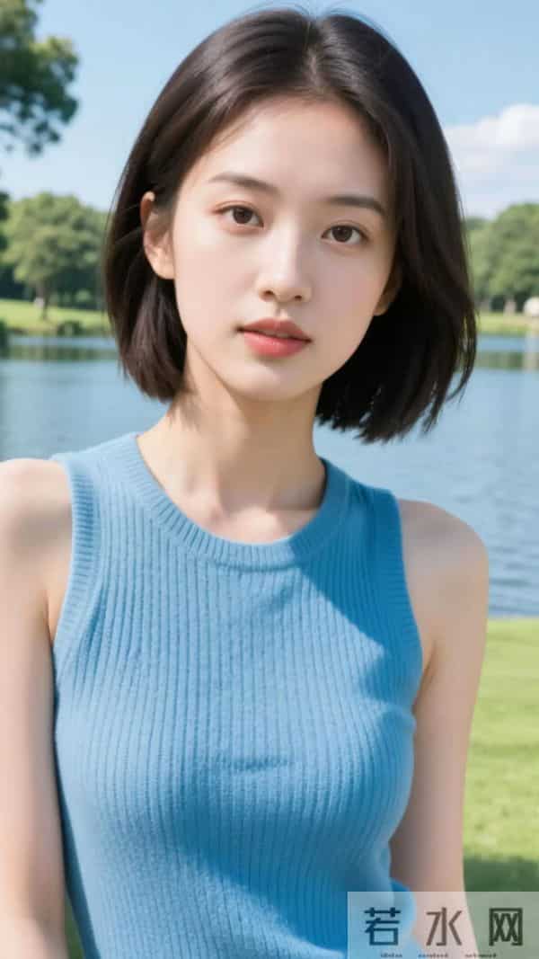 穿针织背心女孩