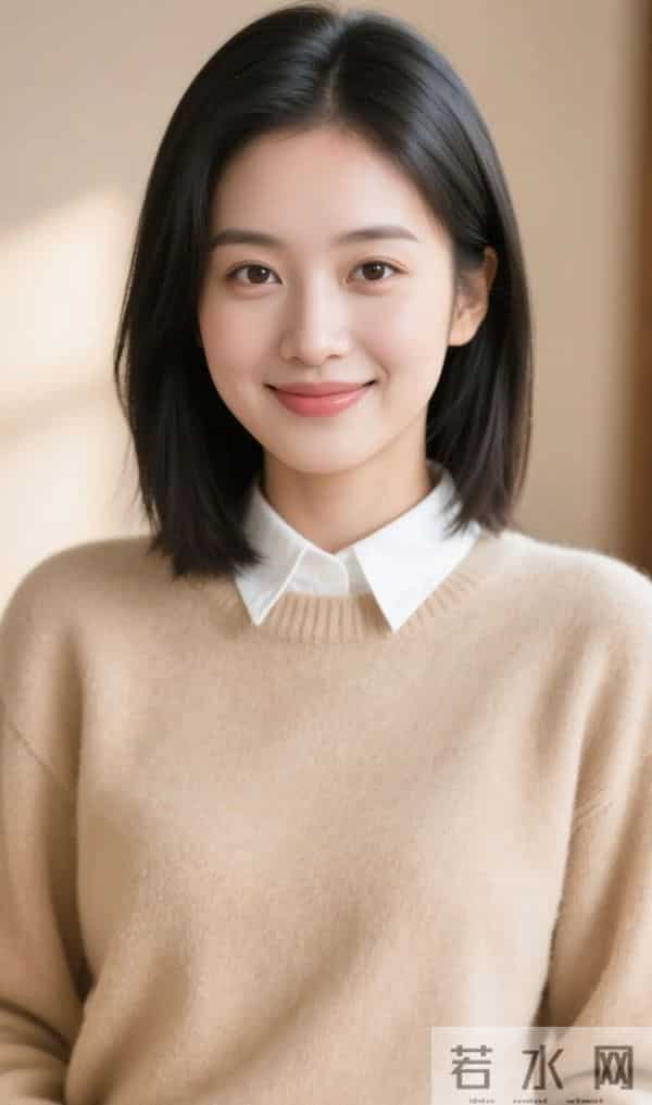 简约的棕色毛衣