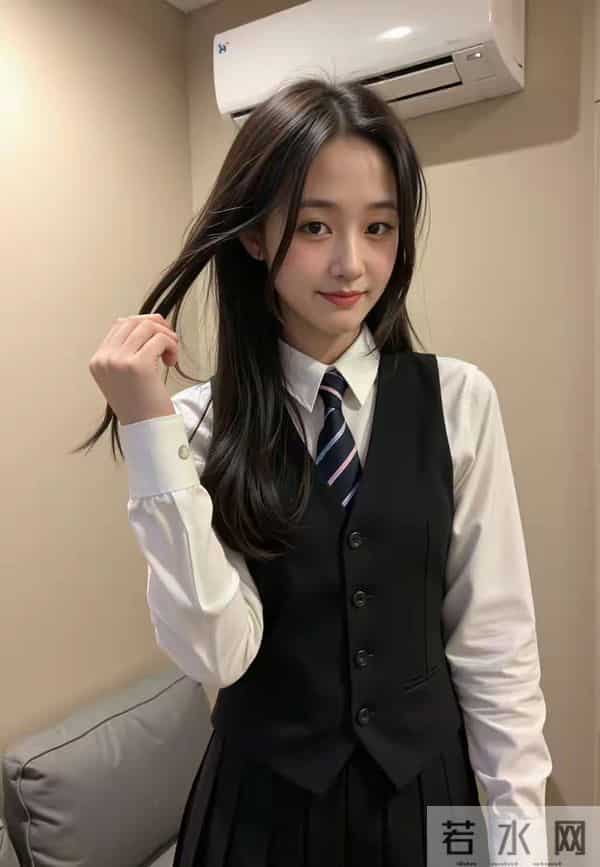 铅笔风范:黑背心白衬衫条纹领带,学院风制服帅气来袭!