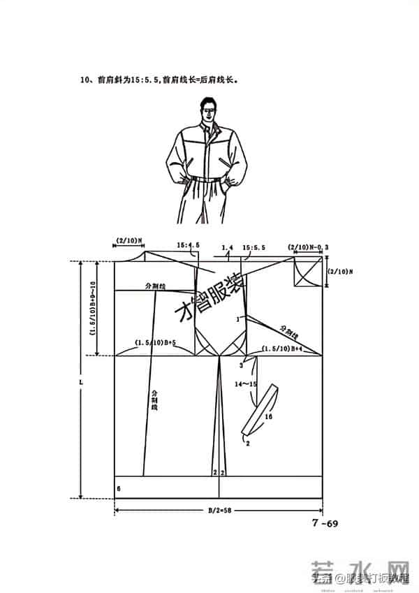 男衬衫制版教程 男大衣制版教程 才智服装