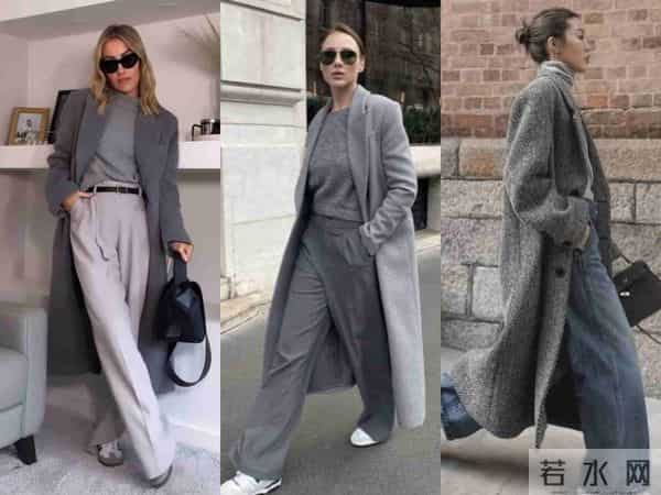 灰色大衣简单易学3个搭配技巧,好看时髦,冬季这样穿回头率超高
