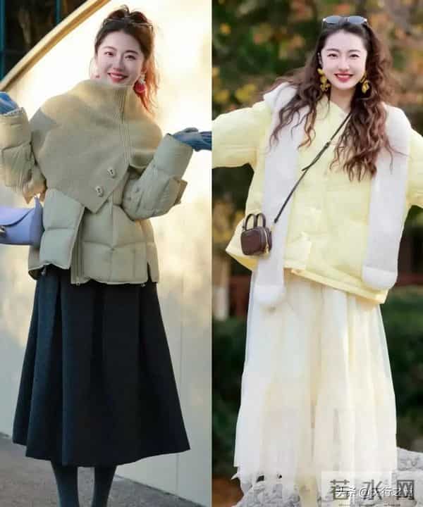 “短外套+裙子”=今年冬天的王炸组合，这样穿高级又洋气，美爆了