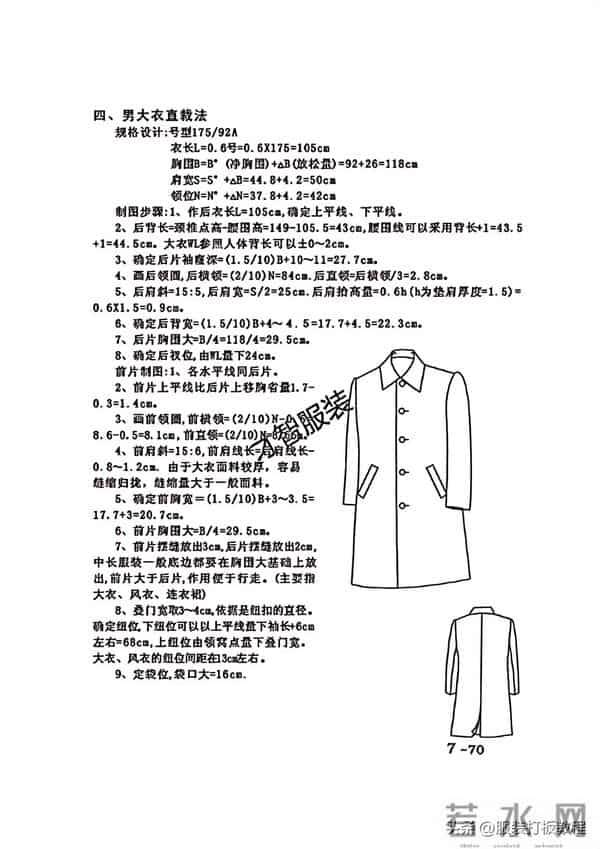 男衬衫制版教程 男大衣制版教程 才智服装