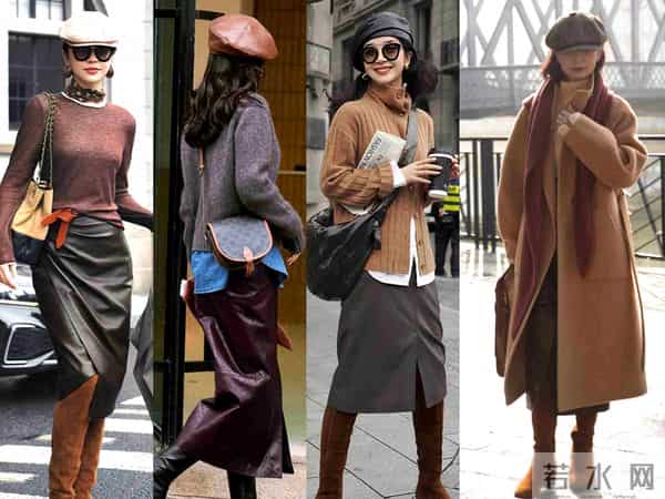 中长裙+长靴穿搭绝了，保暖时髦两不误，冬季这样穿好看又实用