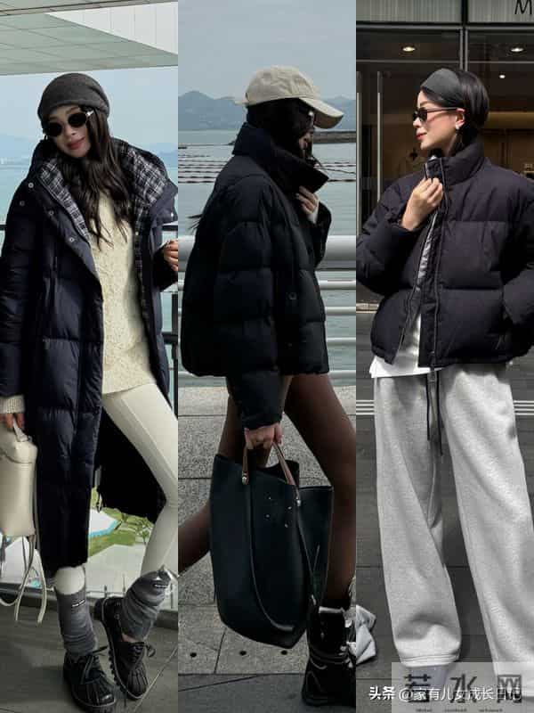 外企通勤别愁,“利落咖色羽绒+同色系细节+质感配饰”优雅低奢