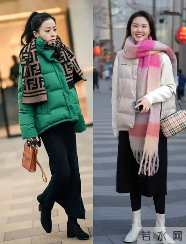 羽绒服不要只会搭裤子,“羽绒服+长裙”,优雅又耐看,真的很美