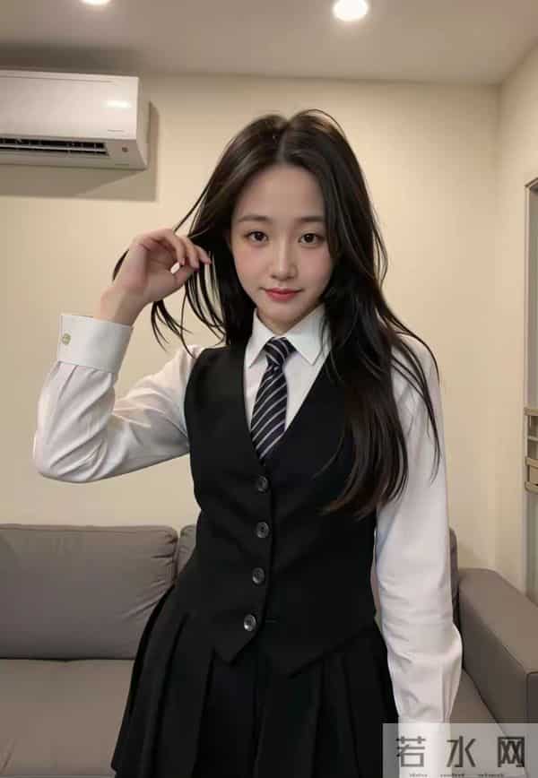 铅笔风范:黑背心白衬衫条纹领带,学院风制服帅气来袭!