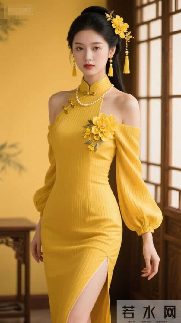 明黄长裙