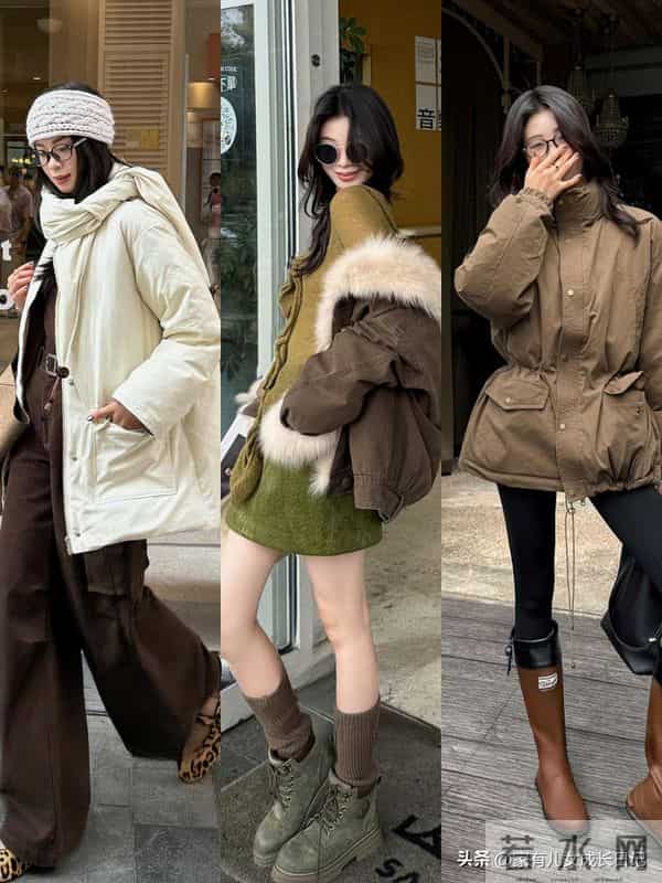 外企通勤别愁,“利落咖色羽绒+同色系细节+质感配饰”优雅低奢