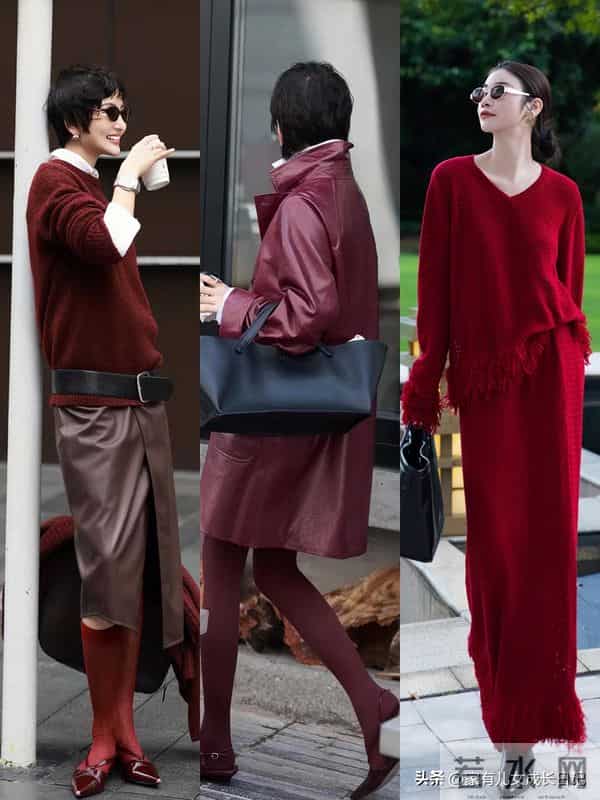 时髦女人圣诞感毛衣到气场大衣,再到飒爽西装,通勤聚会显贵显白