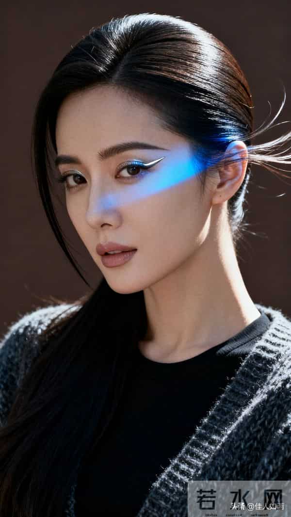 这蓝光衬得她也太绝了