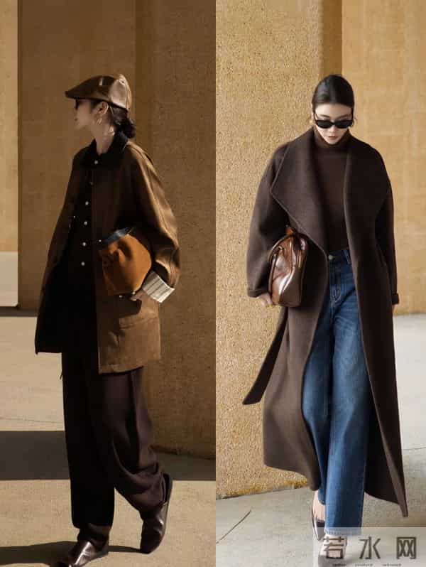 “驼色+黑色”时髦感满分，高级又松弛，照着穿美翻