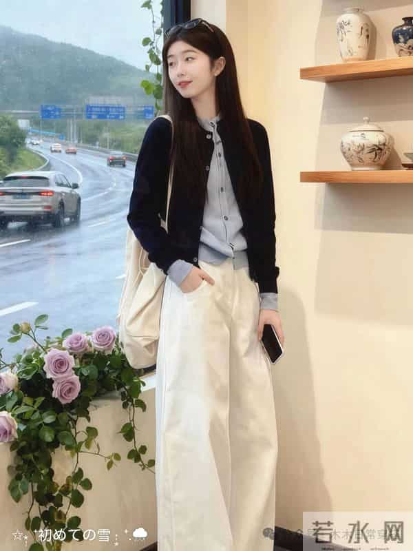 撞色假两件真的好看惨了！妥妥的气质女神～