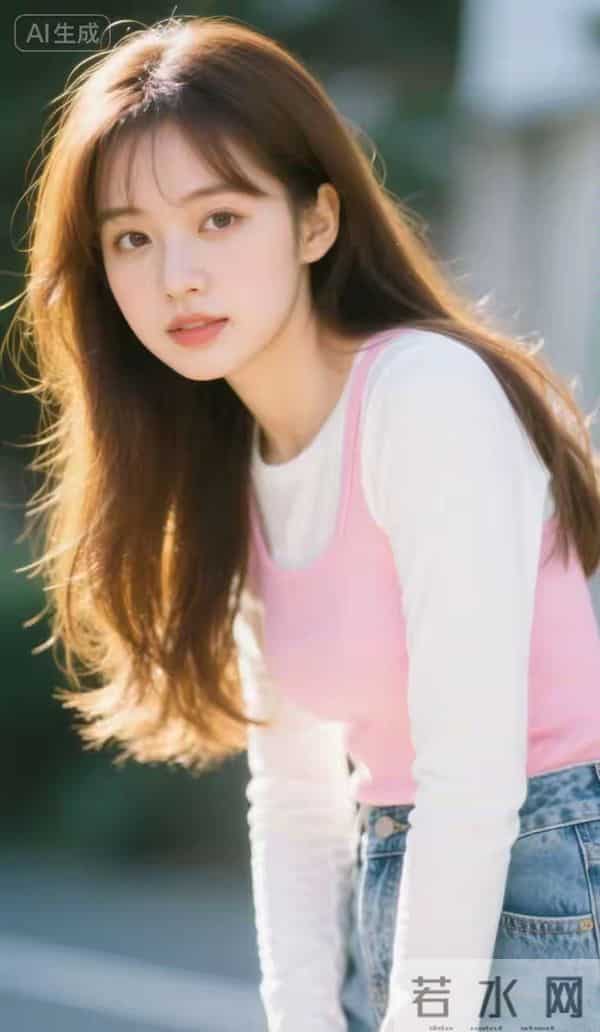 穿白衬衣与牛仔裤的魁力