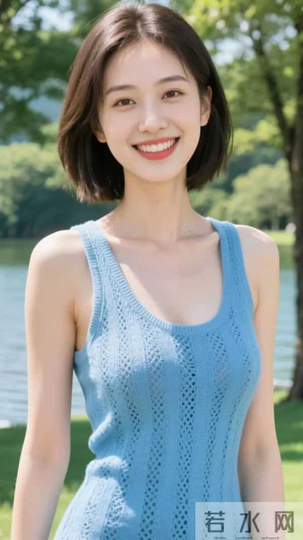 穿针织背心女孩