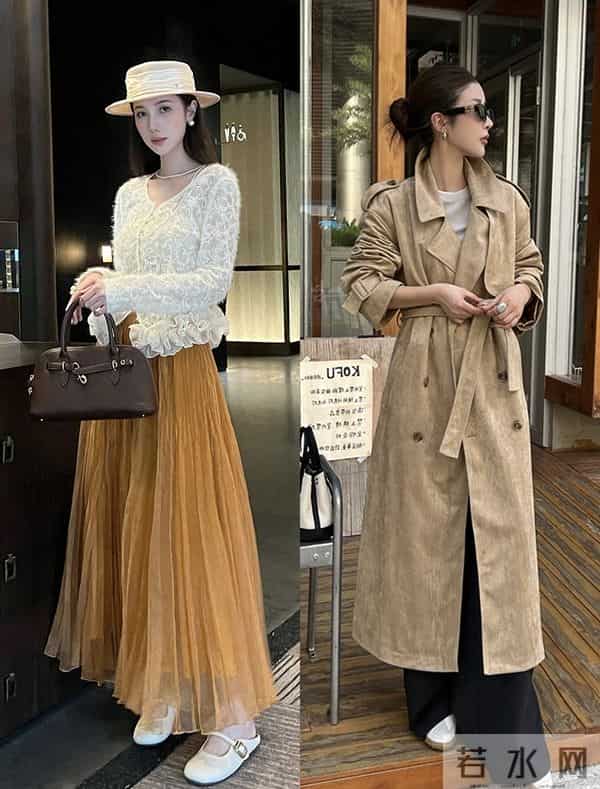 “驼色+黑色”时髦感满分，高级又松弛，照着穿美翻