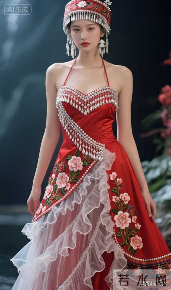 身穿民族服美少女,天姿国色,冷艳秀丽,优雅时尚!