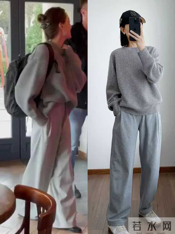 冬天的万能款!灰色灰色宽松毛衣这么搭,日常穿舒服又显气质