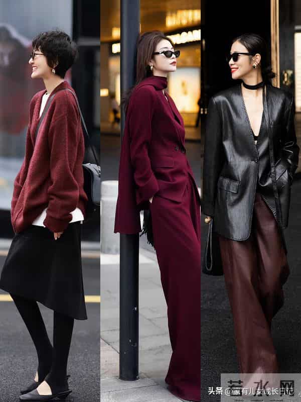 时髦女人圣诞感毛衣到气场大衣,再到飒爽西装,通勤聚会显贵显白