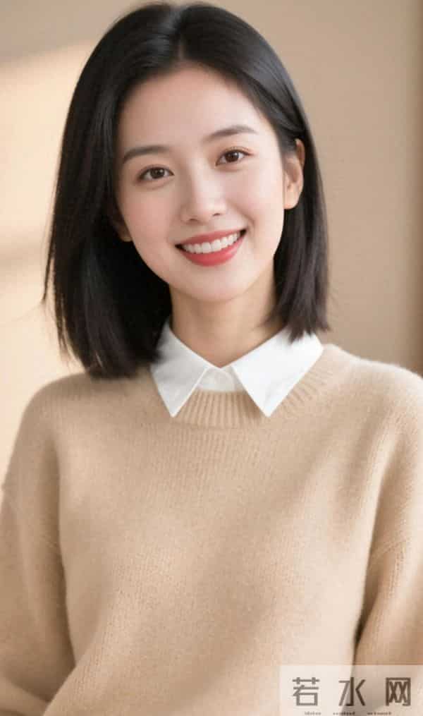 简约的棕色毛衣