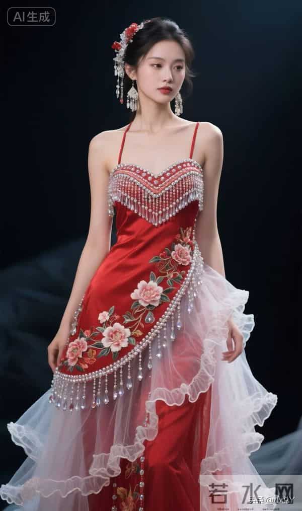 身穿民族服美少女,天姿国色,冷艳秀丽,优雅时尚!