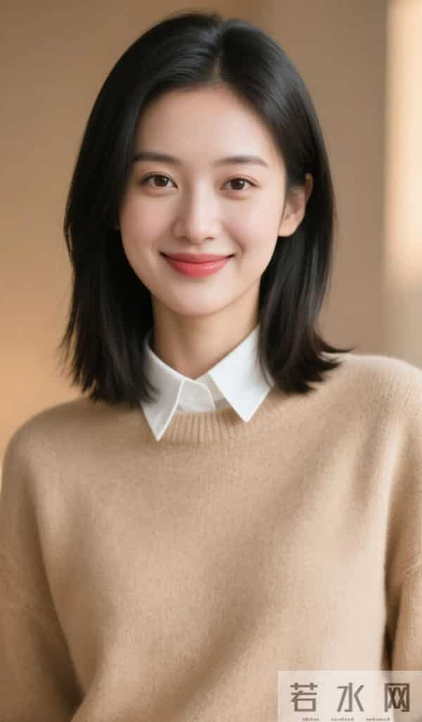 简约的棕色毛衣