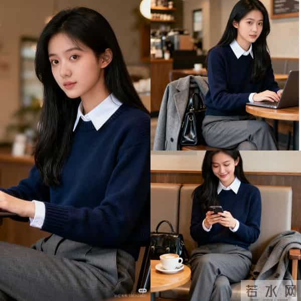 冬季穿藏蓝色真高级，这4组搭配公式好看又显贵，日常穿超显质感